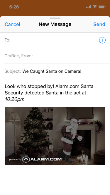 You did it! You caught Santa on camera!